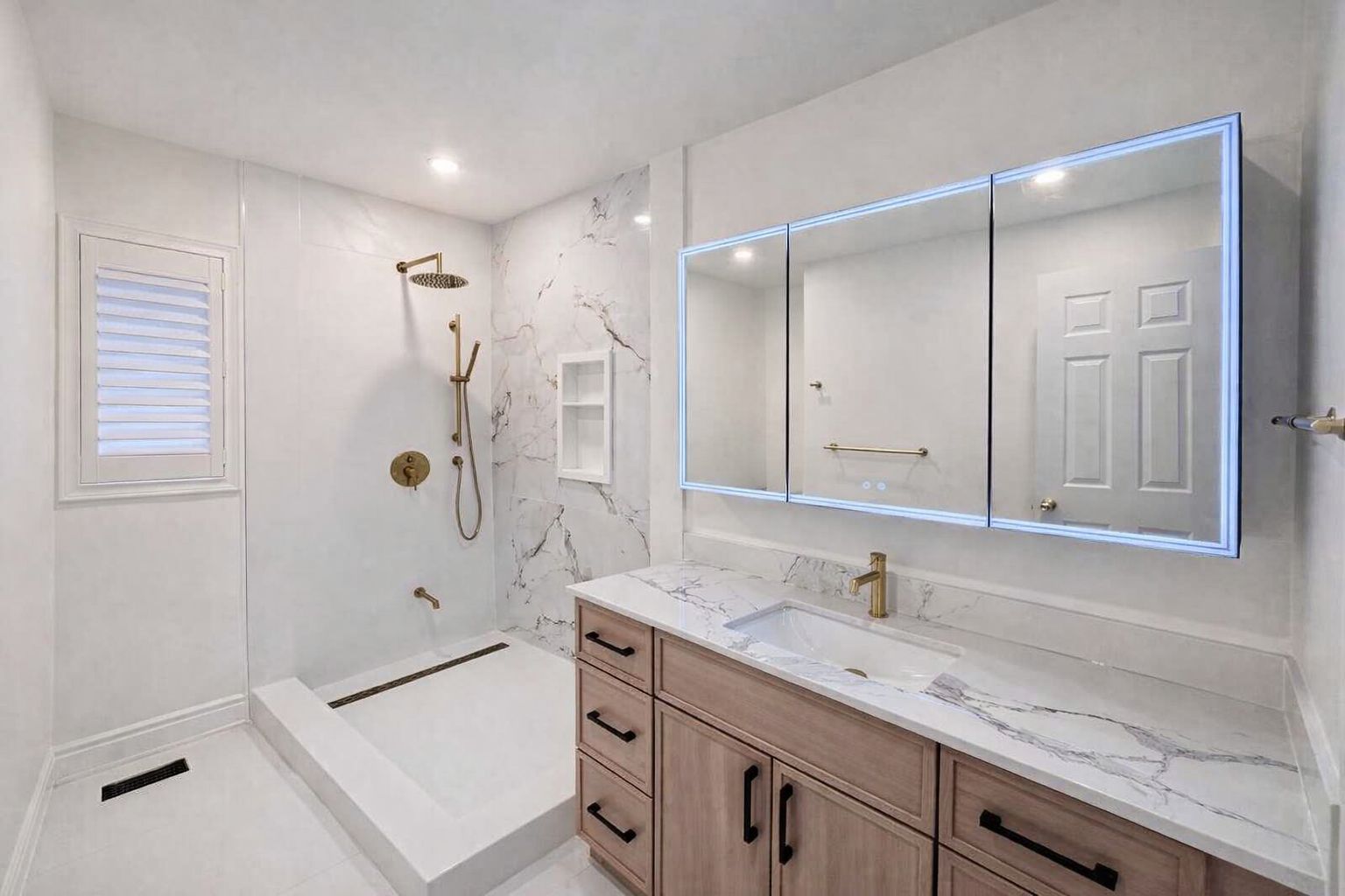 gold accents bathroom renovation
