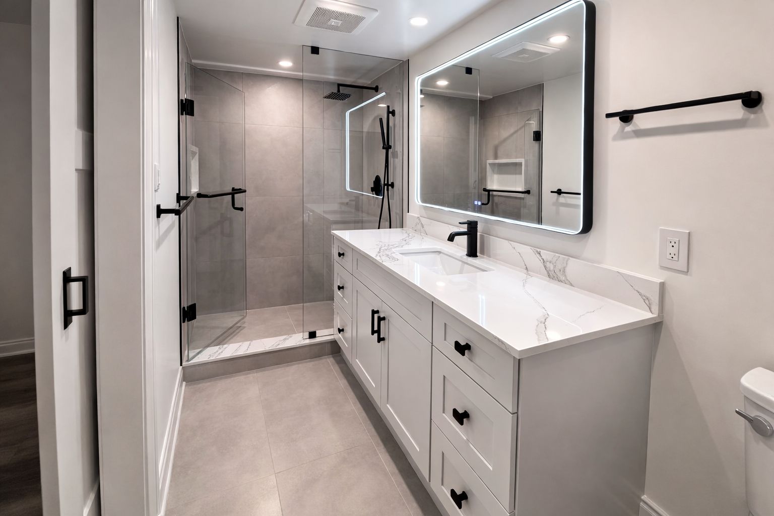 Bathroom renovation LED mirror