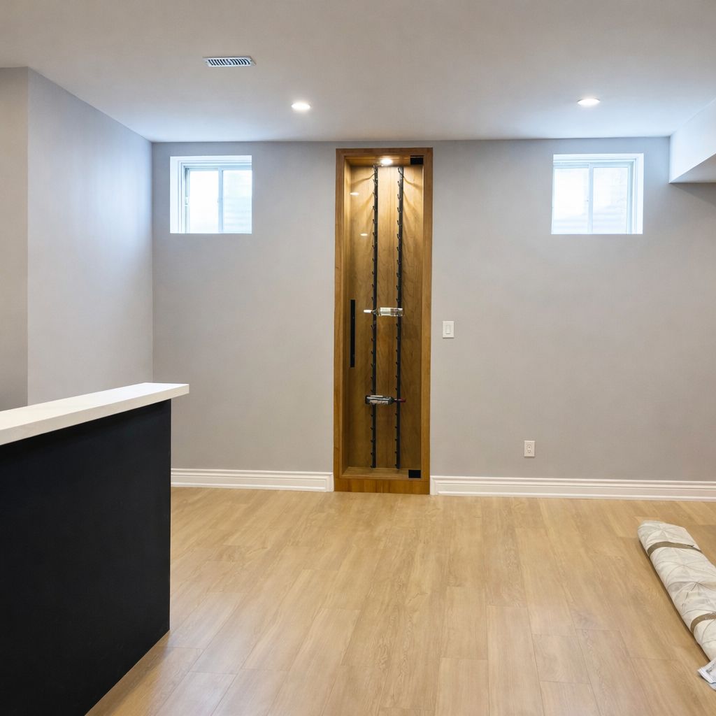 flooring renovation wine shelf