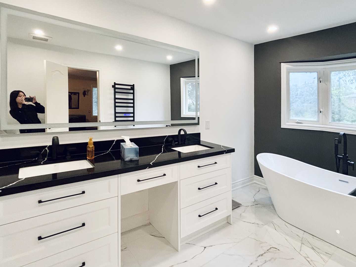 custom make up vanity with LED mirror*3 bathroom