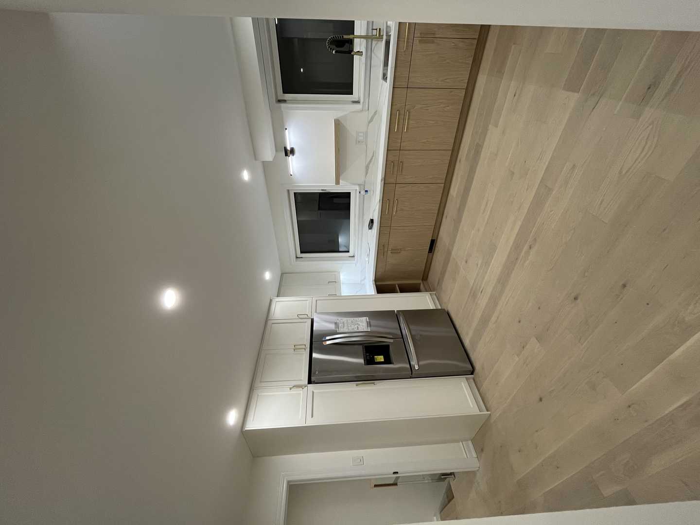 Full house reno- MDF kitchen with egger wood panel, basement