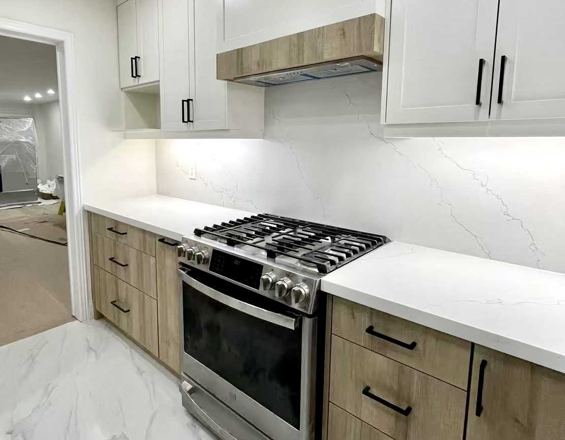 All customize L shape kitchen upper and lower cabinets in