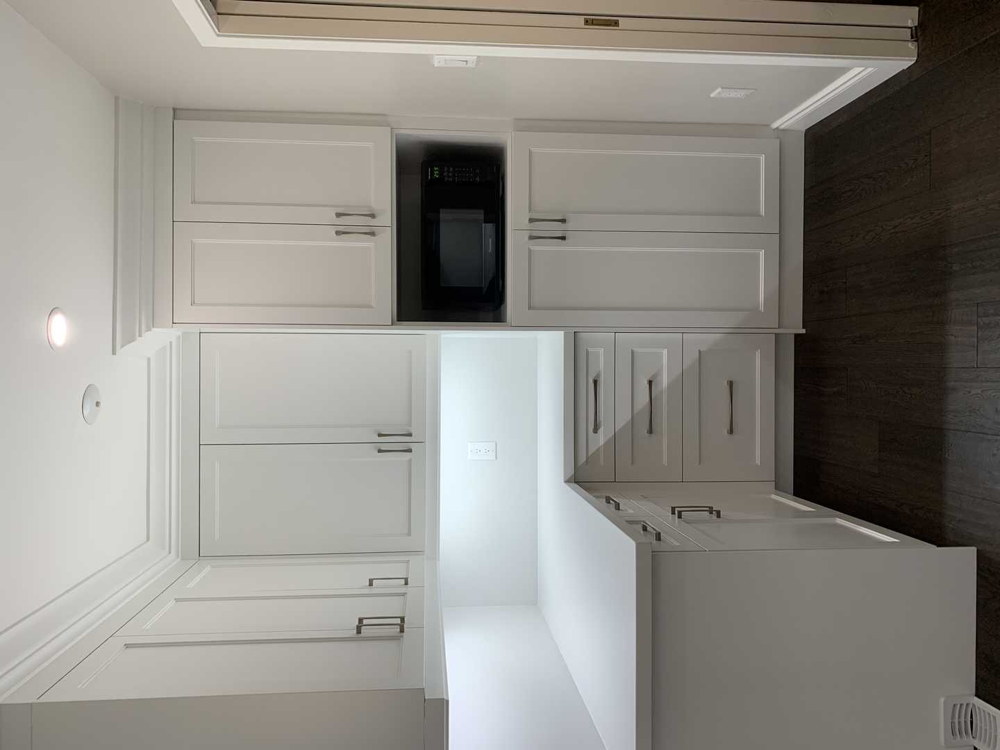 Kitchen reno, whole white finishes with brushed nickel fixtures