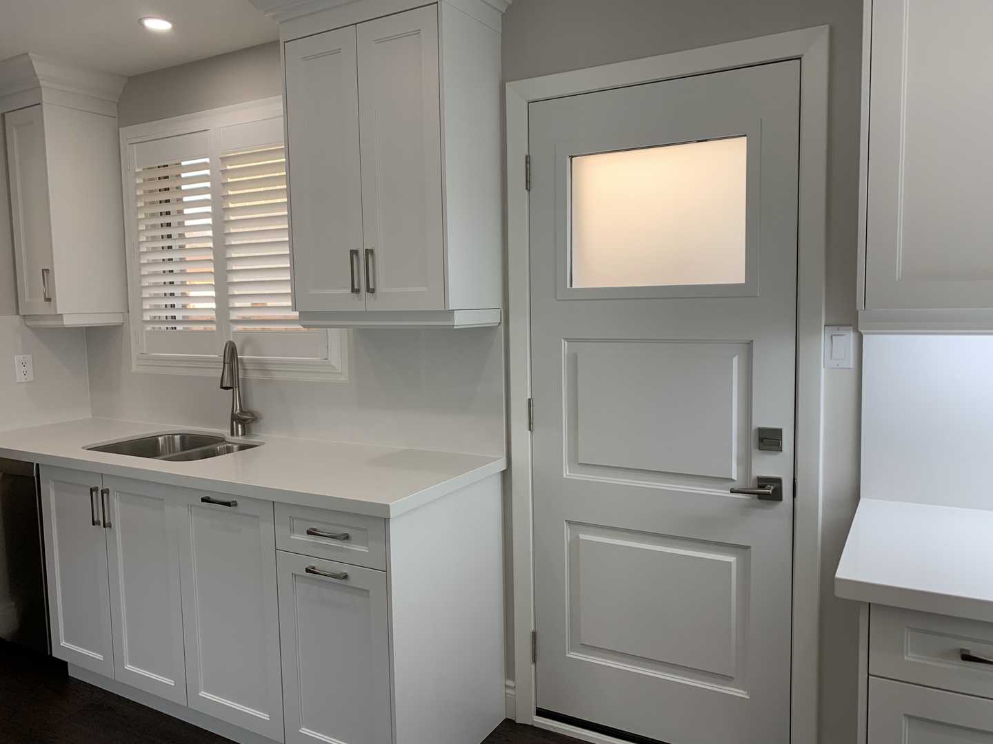 Kitchen reno, whole white finishes with brushed nickel fixtures