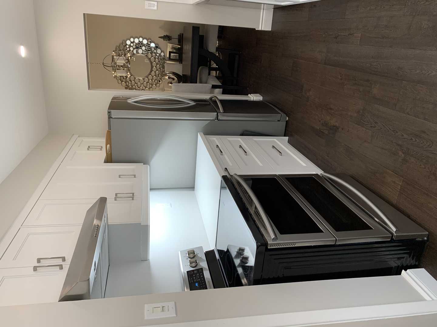 Kitchen reno, whole white finishes with brushed nickel fixtures